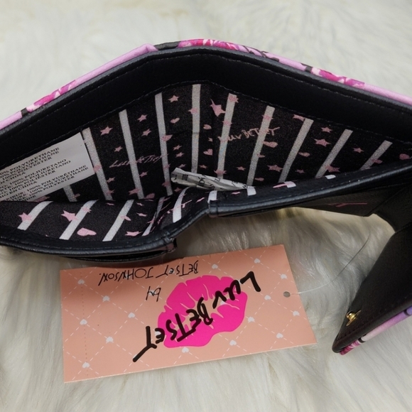 Betsey Johnson Luv Betsey Lbcash Wallet Midnight Roses Multi Color - Picture 7 of 16